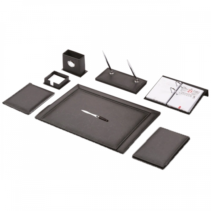 Gülpaş Sümen Takımı 11 Parça Napa Suni Deri Optik Desen Çift Kalemli Siyah 913