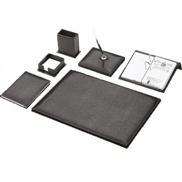 Gülpaş Sümen Takımı 7 Parça Napa Suni Deri Sade Tek Kalemli Siyah 910