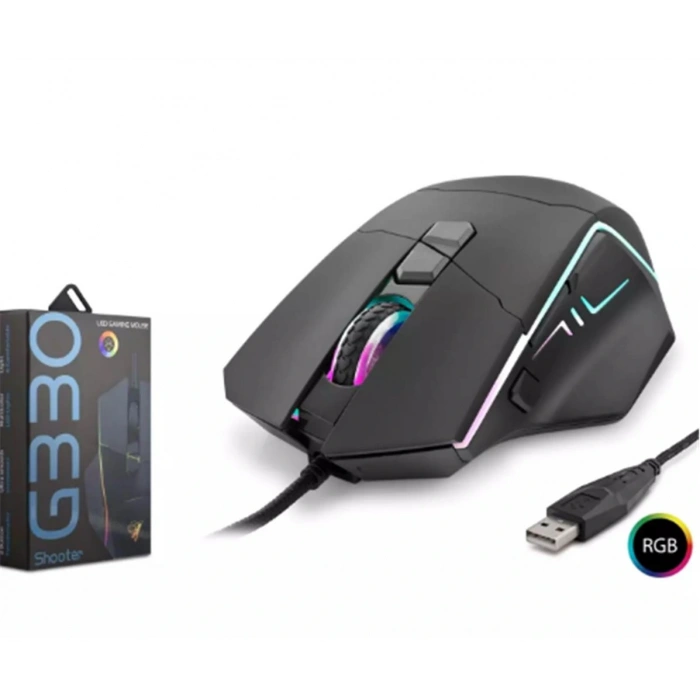 Hadron G330 Shooter 8 Buttons RGB 6400 DPI Usb Oyuncu Mouse (1,50cm Kablo Uzunluğu)
