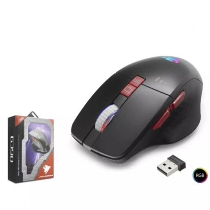 Hadron G390 Kablosuz Oyuncu Mouse Type-c Port Şarjlı + Led Gösterim Rgb 1600dpi Sessiz Siyah