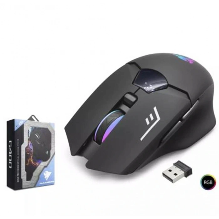 Hadron G400 Bluetooth Oyuncu Mouse Type-c Port Şarjlı + Led Ekran Rgb 1600dpi Sessiz Siyah