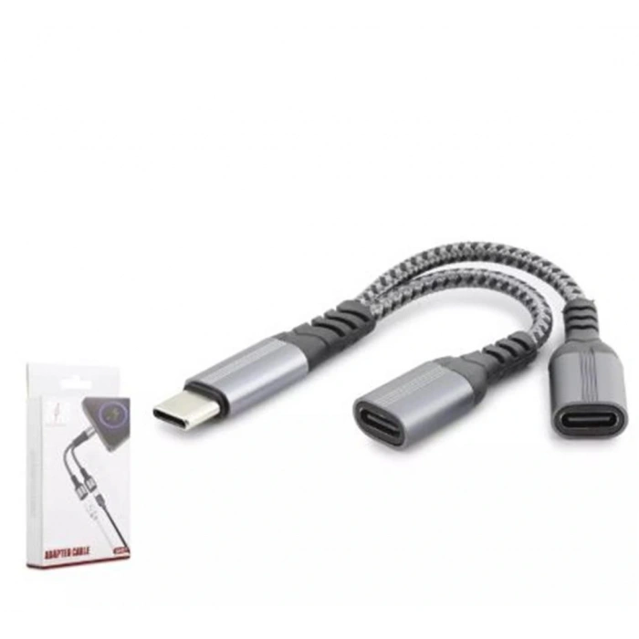 Hadron Gj-017 Type-c To 2-type-c F Kablo Car Şarj 100w Siyah