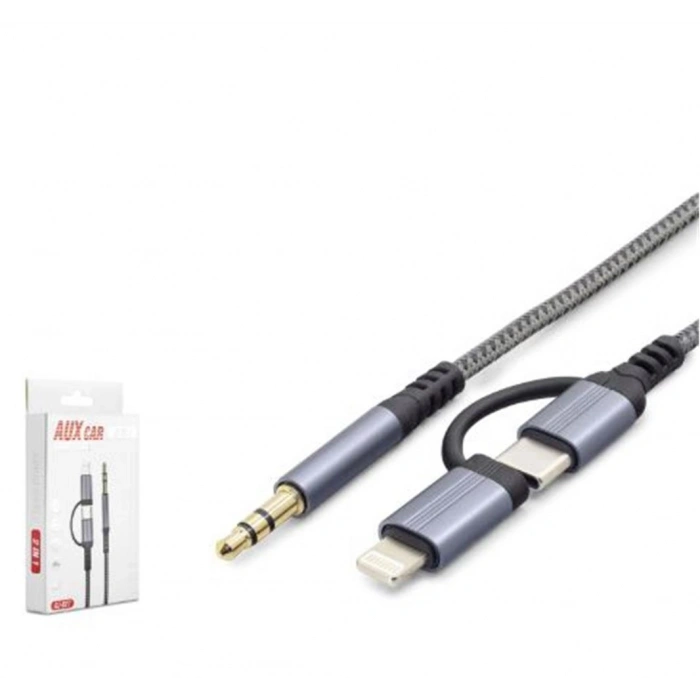 Hadron Gj027 Type-c Lightning 3.5 Mm Ses Kablosu Siyah Gri