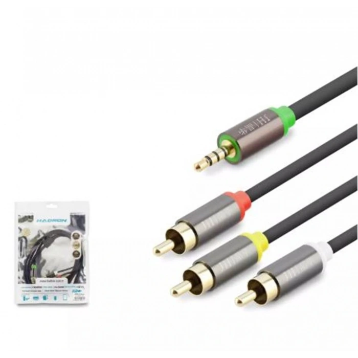 Hadron Hdx1064 3.5mm To 3rca Kablo 2lıne Gold 1.5m Siyah