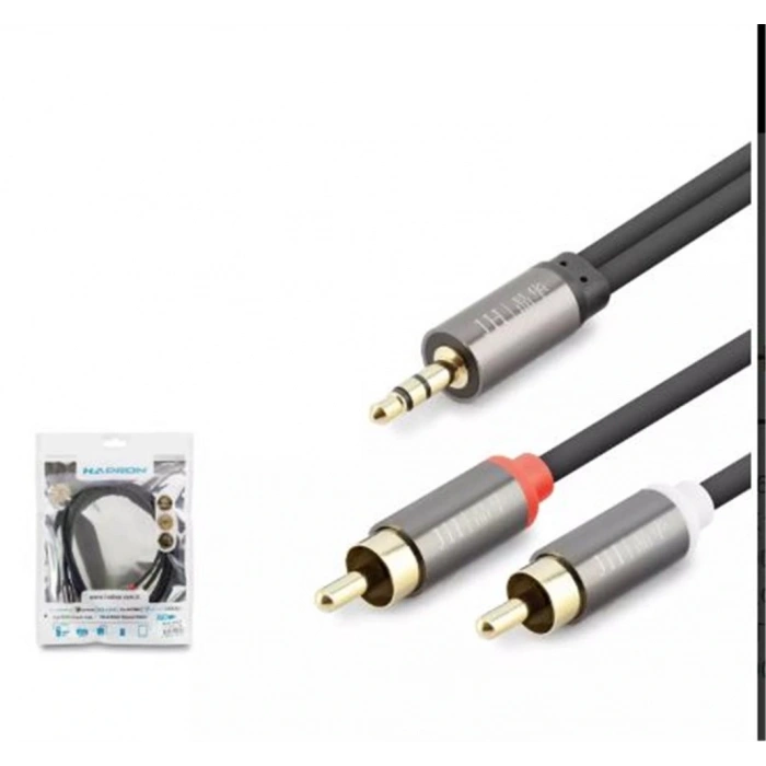 Hadron Hdx1067 1.5m  3.5mm To 2rca Kablo 2lıne Gold  Siyah