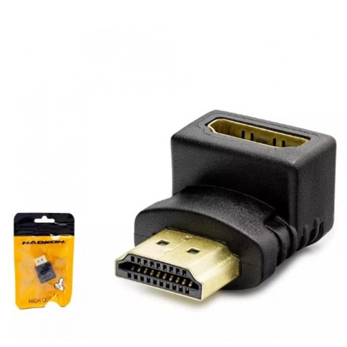 HADRON HDX1258 HDMI (M) TO HDMI (F) ADAPTÖR L TİP SİYAH