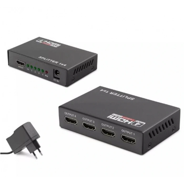 Hadron Hdx1286 4 Port Hdmi Splitter 1.4V 1080P 3D 1-In 4-Out Siyah