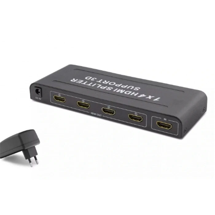 Hadron Hdx1294 4 Port Hdmi Splitter 1.4V 1080P 3D 1-In 4-Out Siyah (Giriş 1xHDMI-Çıkış 4 xHDMI)
