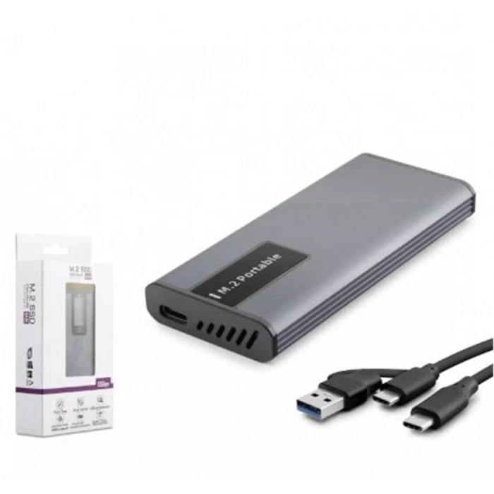 Hadron Hdx1781 Ssd Kutu Type-c3.1 + Usb3.0 Ngff Alimünyum + Plastik M2 Chıp Rtl9201r Rgb Gr