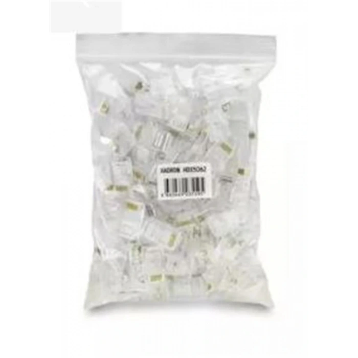 Hadron Hdx5062 Cat5 Konnektör Ez Rj45 Delikli 100lü Paket Şeffaf