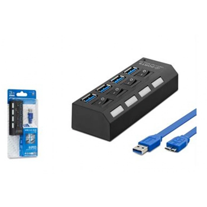 Hadron Hdx7023 Usb3.0 Hub Anahtarlı 4 Port 0,5m Siyah