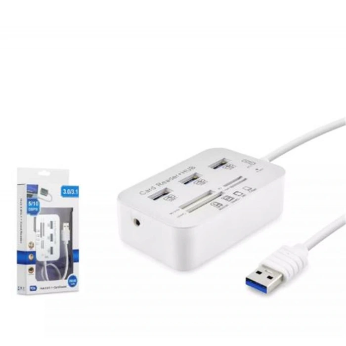 Hadron Hdx7028 Usb3.0 Hub Combo 3-usb3.0 + Ms + Sd + M2 + Tf 20cm Beyaz