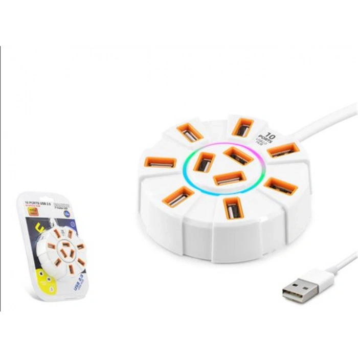Hadron Hdx7034 Usb Hub 10-usb 1.2m Beyaz