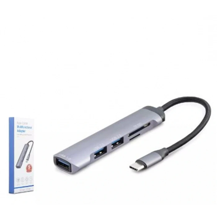 Hadron Hdx7039 Usb Hub Combo 5ın1 Usb Type-c Sd + Tf Card Gri