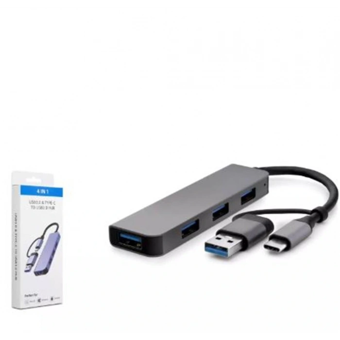 Hadron Hdx7040 Type-c Hub 3-usb2.0 + Usb3.0 Gri