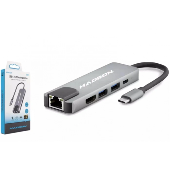Hadron Hdx7831 Type-c Hdtv Combo Hdmı 4k 30hz + Type-c + 2-usb3.0 + Lan 5ın1 Gri