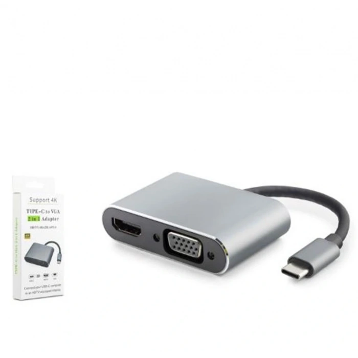 Hadron Hdx7838 Type-c To Hdtv Hdmı 4k 30hz + Vga 2ın1 Gri