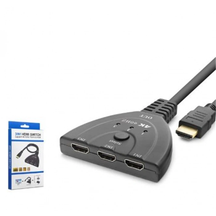 Hadron Hdx7870 Hdmı Switch 4k 60 Hz Hdr 3 In 1 Out - Siyah