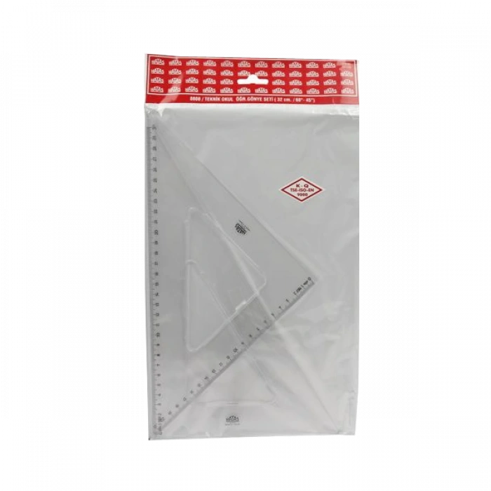 Hatas Öğrenci Gönye Seti 45-60 Derece Plastik 32 Cm 0808