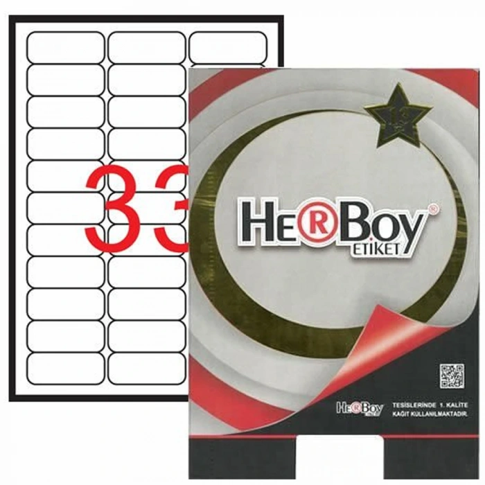 Herboy Laser Etiket 100 Yp 63.5x25.4 Laser-copy-ınkjet Hb-1033