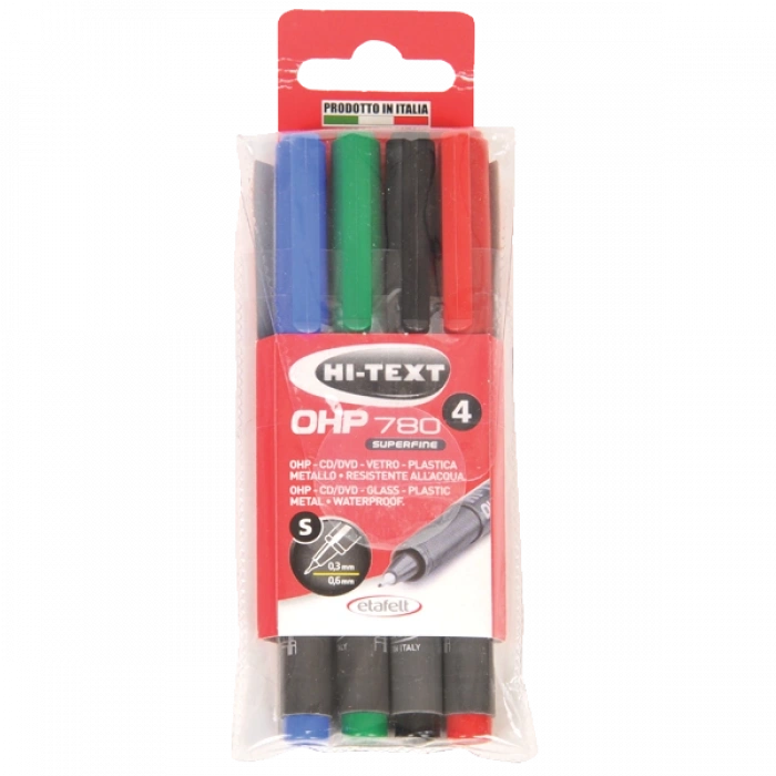Hi-text Asetat Kalemi Permanent S Seri 4 Renk 780s4pvc