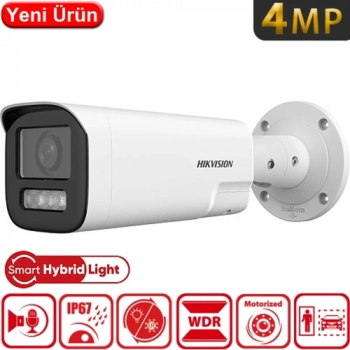 Hıkvısıon Ds-2cd1643g2-lızsu 4mpix, 2,8-12mm  Motorize Lens, Dual Light, Dahili Mikrofon, H265+,50mt Gece Görüşü, Sd Kart, Poe, Bullet Ip Kamera