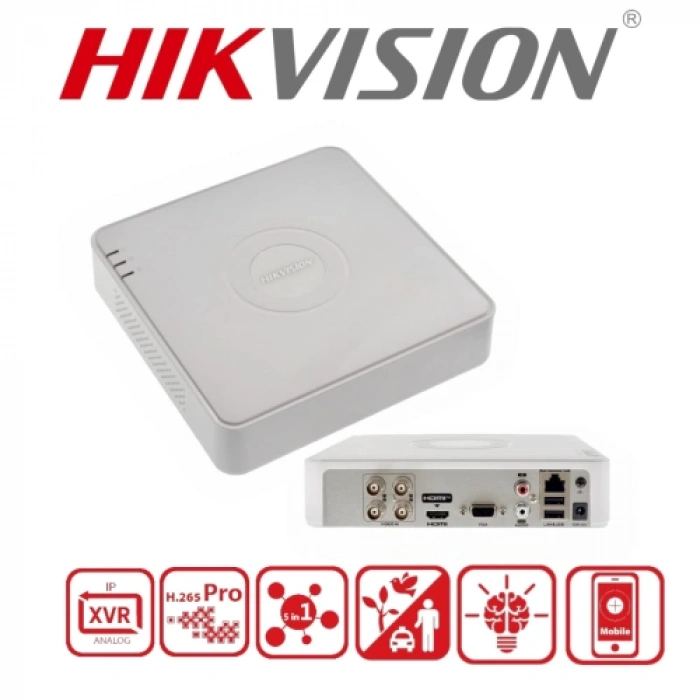 Hıkvısıon Ds-7104hQhı-m1/s, 4kanal, 5mpix,  H265pro+, 1 Hdd Desteği, 5in1 Dvr Cihazı