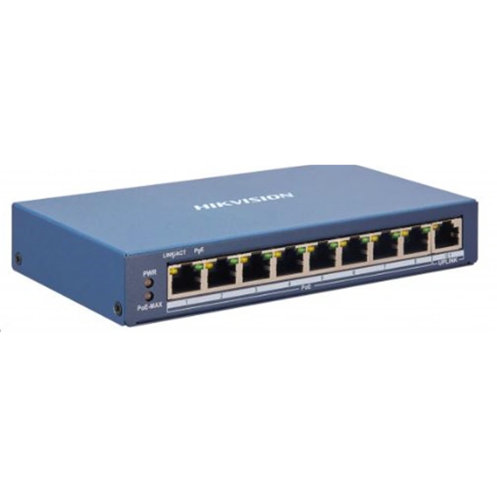 Hikvisionds-3e1310p-eı-m 8×10-100 Mbps Poe Portu, 2×gigabit Rj45 Portu 60w Switch