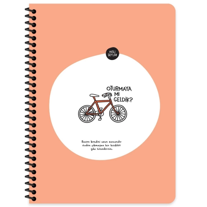 Hisli Şeyler Stickerli Defter Oturmaya Mı Geldik 16,5x22,5 80 Yp.çiz.