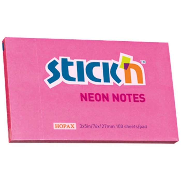 Hopax Stıckn Yapışkanlı Not Kağıdı 76x127 Neon  He21169