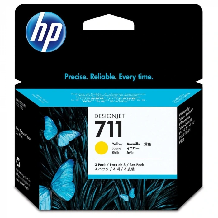 Hp 711 Yellow Sarı 29ml 3lü Plotter Kartuş Seti Cz136a