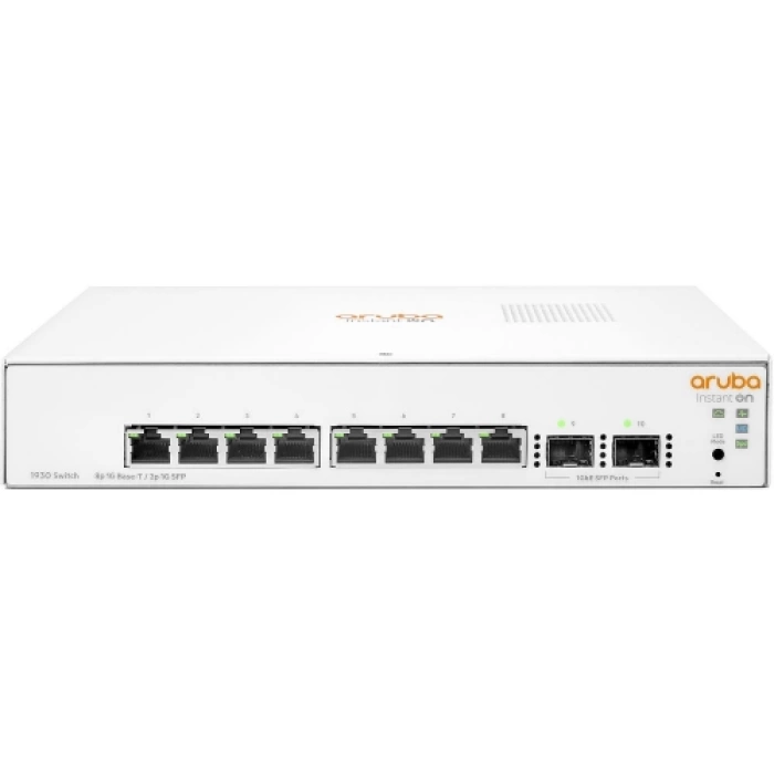 HP Aruba Instant On, JL680A, 1930-8G, 8Port, GigaBit, 2 Port Gigabit SFP, Yönetilebilir, Rack Mount Switch