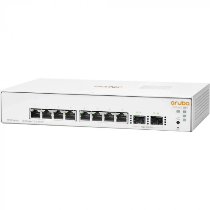 HP Aruba Instant On, JL680A, 1930-8G, 8Port, GigaBit, 2 Port Gigabit SFP, Yönetilebilir, Rack Mount Switch