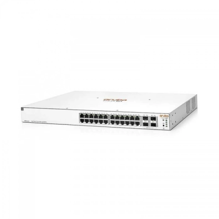 HP Aruba Instant On, JL684B, 1930-24G, 24Port, GigaBit, PoE 370W, 4 Port Gigabit SFP, Yönetilebilir, Rack Mount Switch