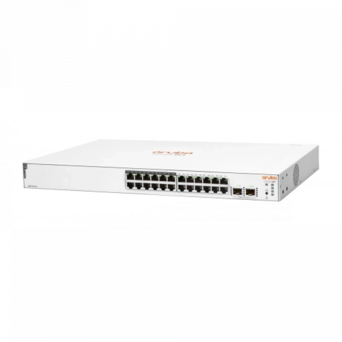 HP Aruba Instant On, JL813A, 1830-24G, 24Port, GigaBit, 12 Port PoE 195W, 2 Port Gigabit SFP, Yönetilebilir, Rack Mount Switch
