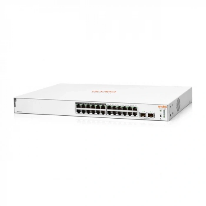Hp Aruba Instant On, Jl813a, 1830-24g, 24port, Gigabit, 12 Port Poe 195w, 2 Port Gigabit Sfp, Yönetilebilir, Rack Mount Switch