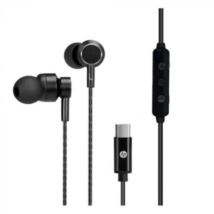 Hp Dhh-1127-bk Kablolu Kulakiçi Type-c Ses Kontrol Butonlu Mikrofonlu Siyah Kulaklık