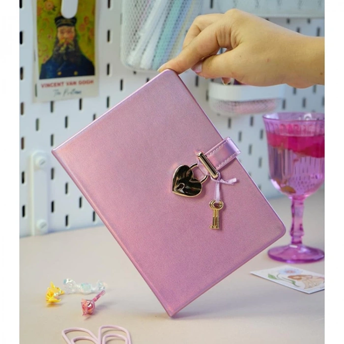 Hush Hush Kilitli Metalik Defter Kutulu 80gr.160 Yp.çiz.platinum