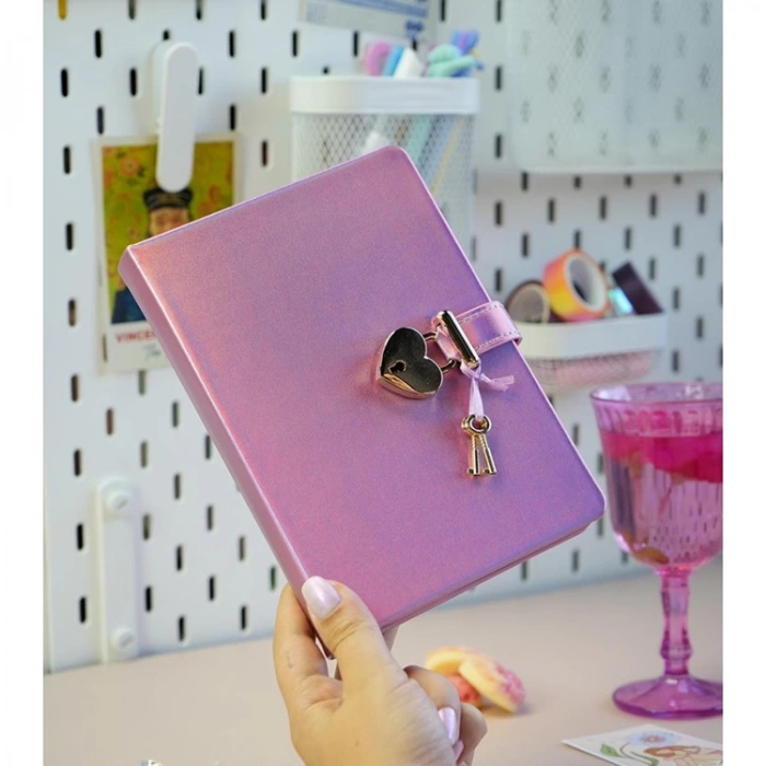 Hush Hush Kilitli Metalik Defter Kutulu 80gr.160 Yp.çiz.platinum