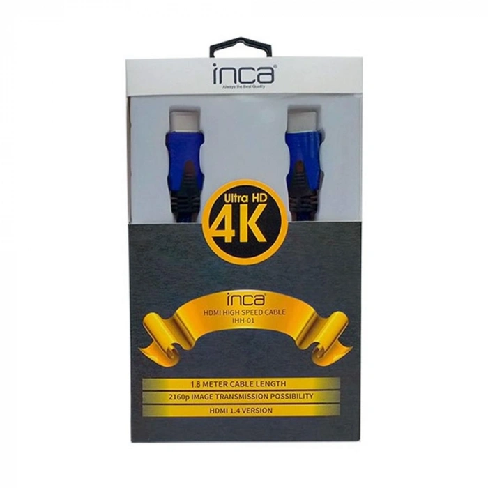 Inca Ihh-01 Hdmı To Hdmı 1.8mt Örgülü 2160p Ve 1080p Full Hd  Yüzde 100 Bakır Malzeme