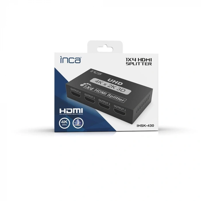 Inca Ihsk-430 Hdmı Splitter 1 İn 4out 4k@30hz Switch (giriş 1 Hdmı,çıkış 4 Hdmı)