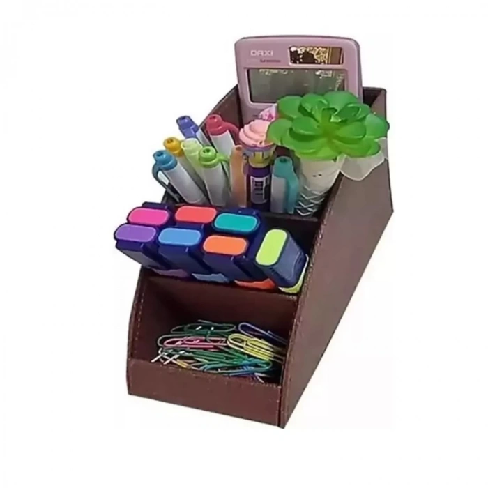 Inn Design Organizer Kalemlik Beyoğlu Serisi Deri İzmir Gümüş 11x20x9.5 Cm DD-1288