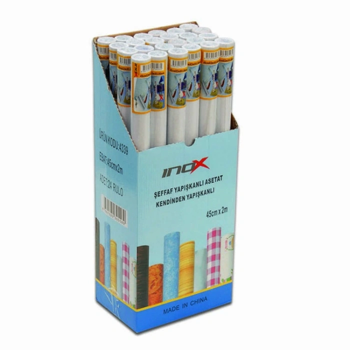 İnox Yapışkanlı Asetat Renkli 45 Cmx2M