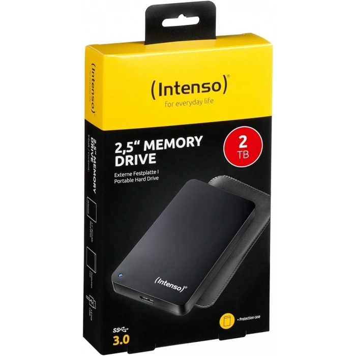 Intenso 2tb 2.5 Usb 3.0 Taşınabilir Disk Siyah (6023580) + Deri Taşıma Kılıfı