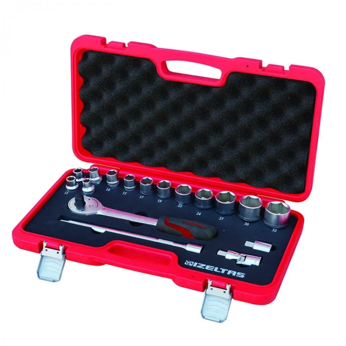 İzeltaş 1113002017 1/2 Altı Köşe Lokma Anahtar Takımı 17 Parça ( U Kolsuz)