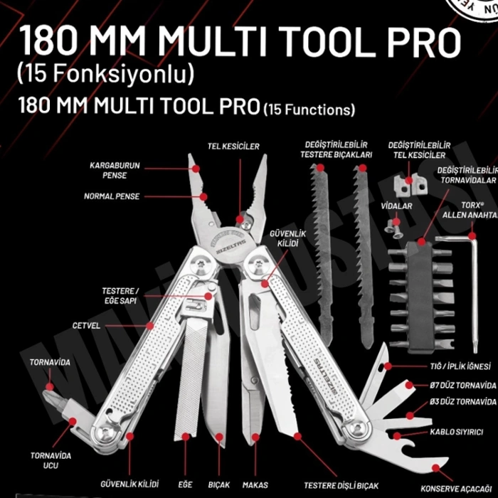 İzeltaş 14000005269 180 Mm Multi Tool Pro (15 Fonksiyonlu)