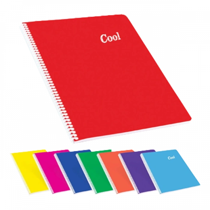 Keskin Color Plastik Kapak Spiralli Cool Defter A4 96 Yp Kareli 321632-99