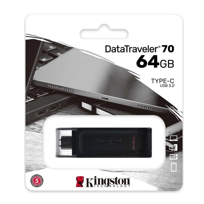 Kingston Dt70 64gb Usb-c 3.2 Gen 1 Type-c Flash Bellek