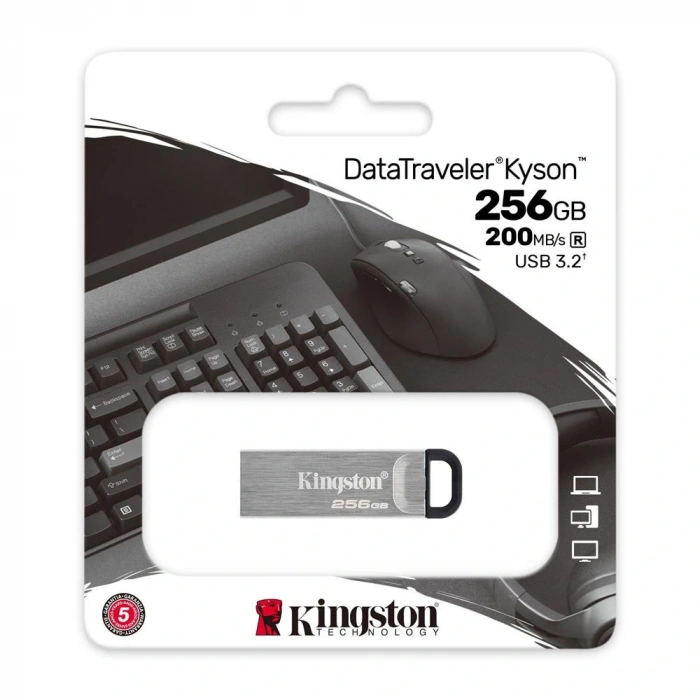 Kingston Dtkn-256gb 256gb Datatraveler Kyson 200mb-s Metal Usb 3.2 Gen 1 Flash Bellek
