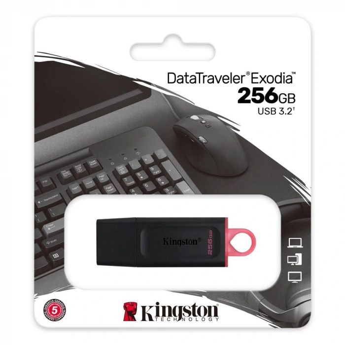 Kingston Dtx-256gb 256gb Usb3.2 Gen 1 Datatraveler Exodia (black + Pink)flash Bellek